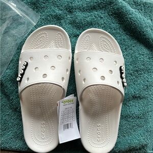 White Croc slides
